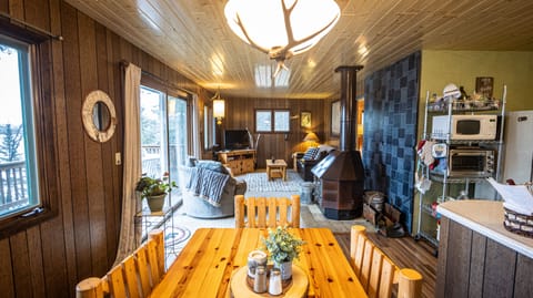 Dining room looking into living room