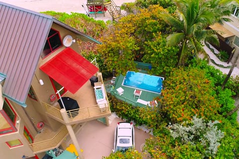 Heated plunge pool with deck