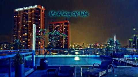 Swimming Pool Night View
