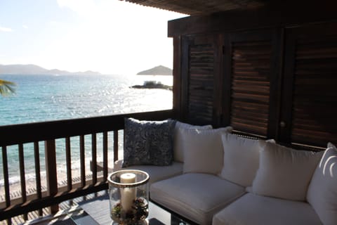 Main deck sitting area overlooking St. John.  Breathtaking!!!