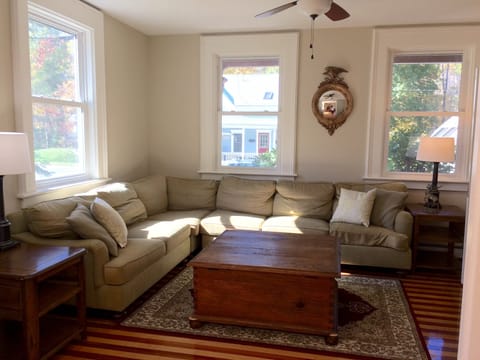 Spacious LR with sectional and flat panel tv