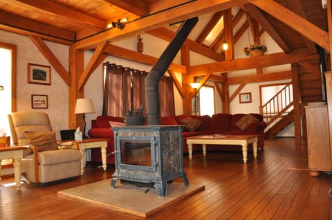 Wood Stove & Upper Living Room Area
