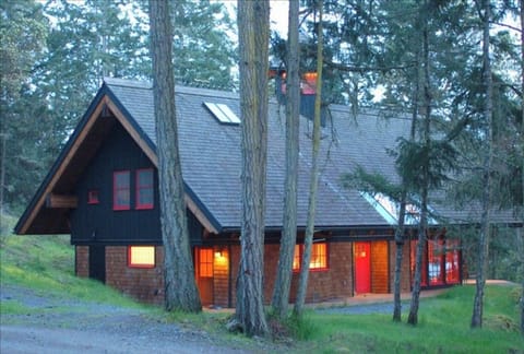 This architecturally significant Danish-style view home sits high on a bluff