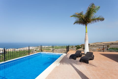 Terrace with pool and sea view