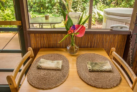 Indoor and outdoor dining areas