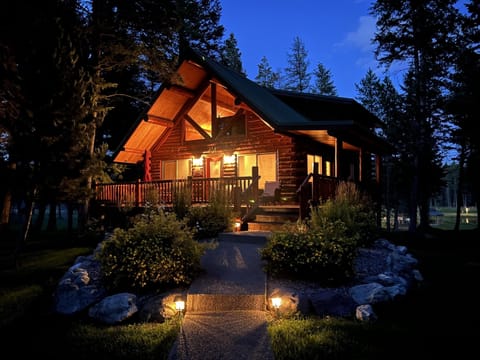 Welcome to your private Montana retreat -- warm light spills from every window as you arrive under a canopy of stars.