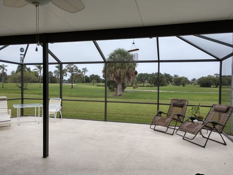 Back Screen Patio overlooking Golf Course 
