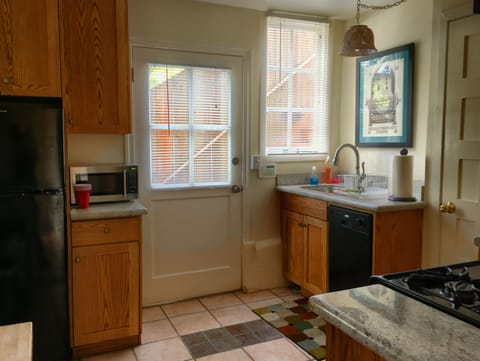 kitchen is fully equipped and has a private entrance
