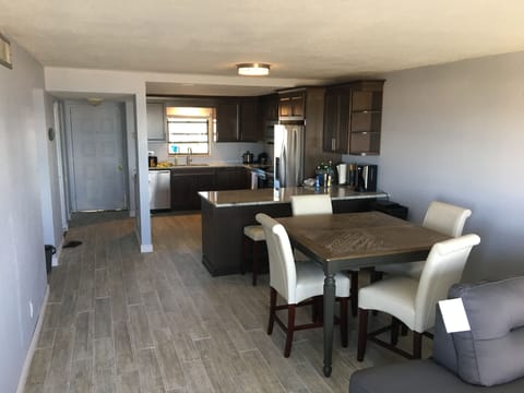 Entrance, dining and large new kitchen with inter-coastal water view 