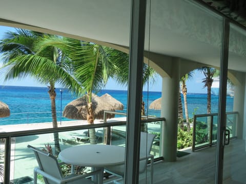The terrace from inside the condo.