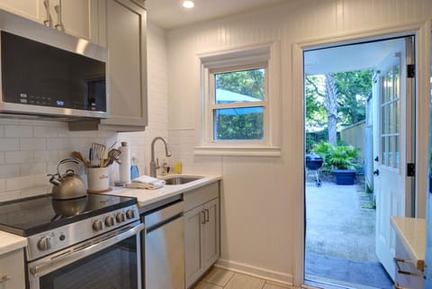 kitchen looking out to backyard