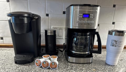 2 coffee makers with coffee for your morning Joe. ☕️