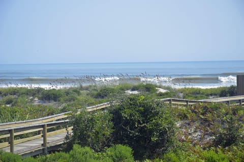 Ocean views from the patio. One of 2 private walkways to the beach