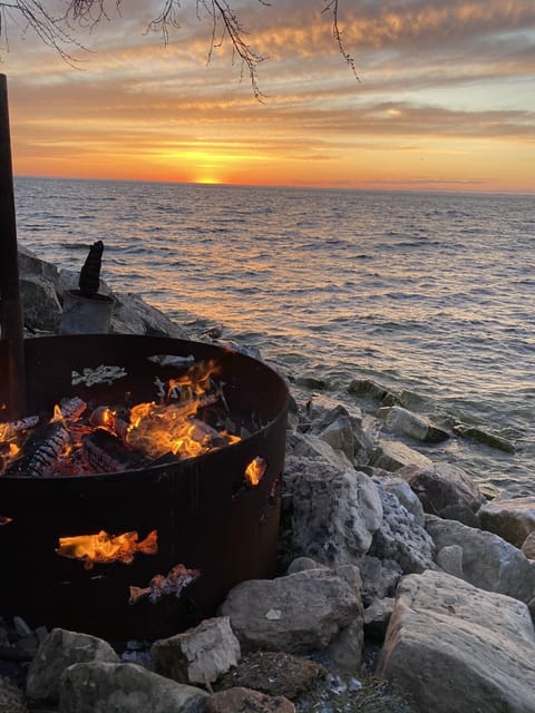 Fire pit at shoreline.  Beautiful sunsets!!