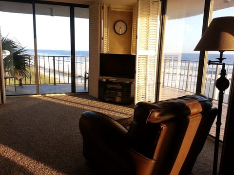 Living Room...with a spectacular view of the Emerald Gulf of Mexico!
