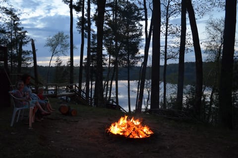 Camp fires with amazing sunset views