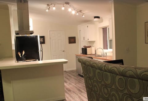 Looing into the kitchen from the dining room.