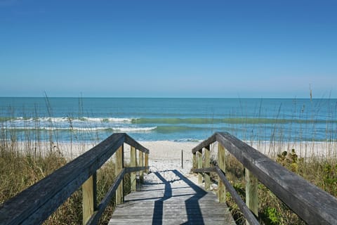 The beach is a mile away