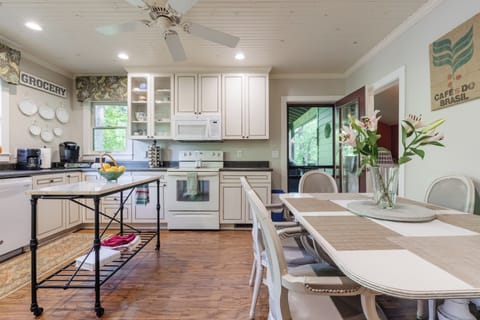 Seating for 6 and door to the back porch