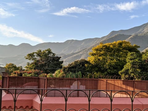 View of the Sierra Madre Mountains From Two Rooftop Miradors