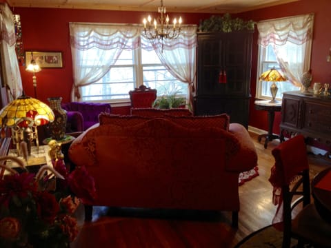 Living Room - old world elegance with antique chandelier