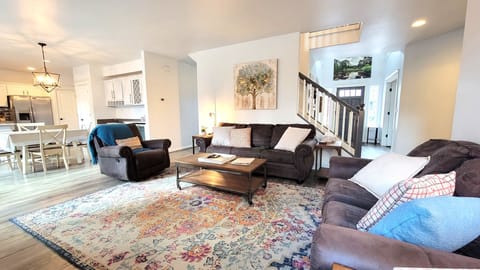 Living Room with Smart TV and Fireplace