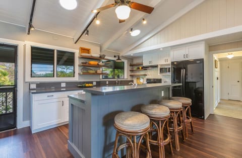 Breakfast bar to remodeled kitchen. 
