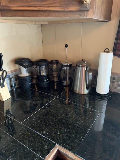 French press/metal coffee maker-NO plug in coffee maker.  Lanterns supplied.    