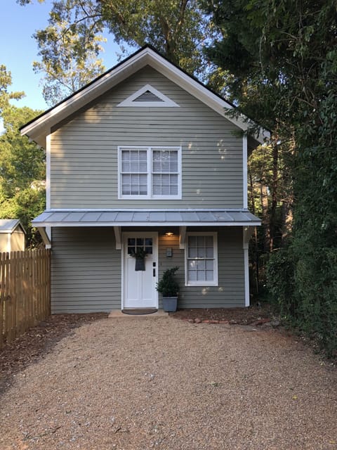 Front of the 5 Points Carriage House with off-street parking just in front.