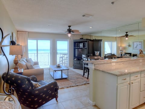 View of the gulf from kitchen and living room