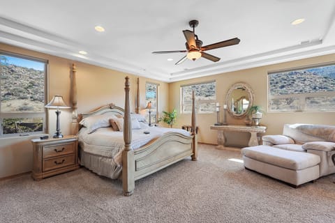 Master bedroom with king bed and views!