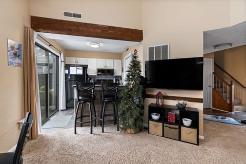 Kitchen & TV from LR sofa (pic taken prior to flooring renovation)