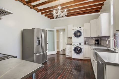 Kitchen with laundry.