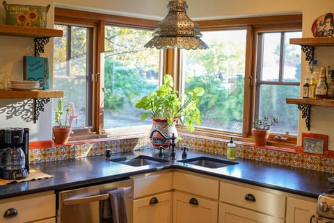Corner window with view of the Sandia Mountains