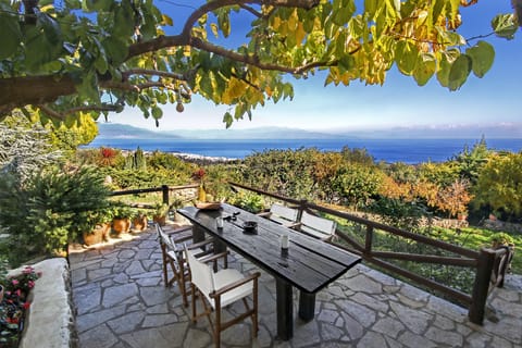 north facing veranda with a view on the Corinthian gulf