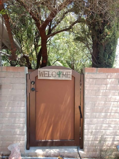 private entrance in parking area