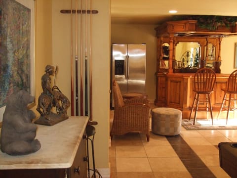 The Family Room with Pool Table and a Great Bar
