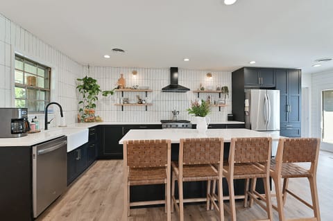 Host away from home with abundant counter space and a fully equipped kitchen. 