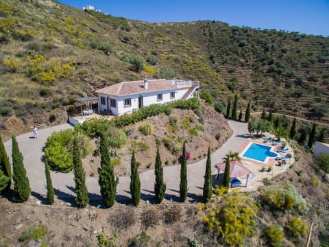 Private villa and pool set in olive and almond groves