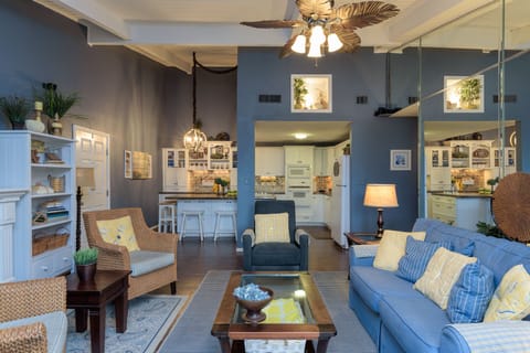 Living room open to kitchen.