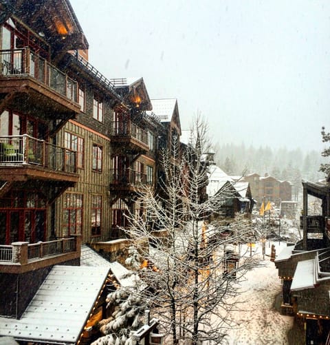 Beautiful Winter view of Northstar Village from Condo Deck