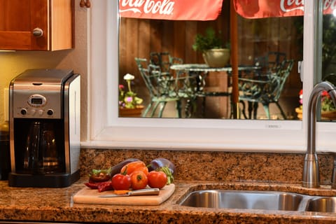 When in season, enjoy local fruits or vegetable from our garden.