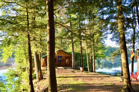 Cabin Entrance Positioned On Peninsula.  Lake 15' on Both Sides. Gorgeous Views.