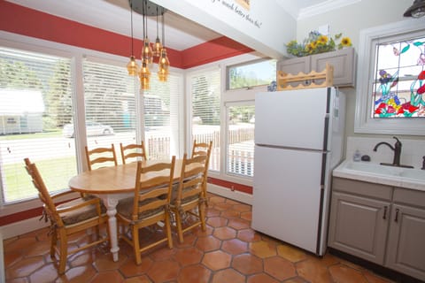 Dinning area off the kitchen gives you a great view of the mountain.