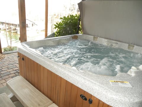 Enjoy the hot tub after a day on the lake.