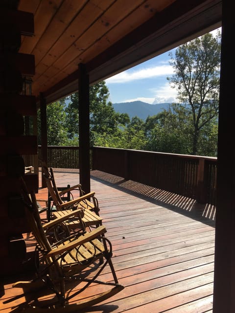 Mountain views from the wrap around porch