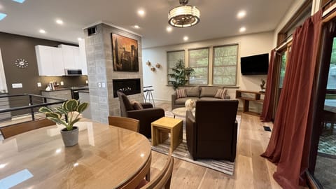 Living room with dining area.