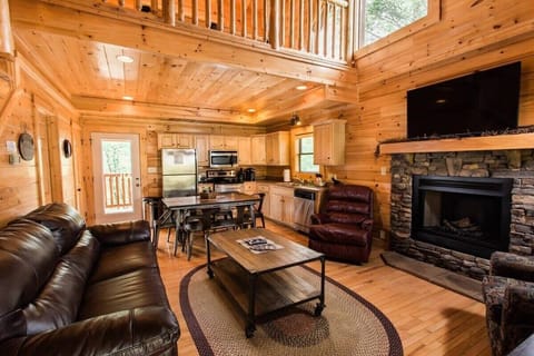 Plenty Of Seating In The Living Area! Fireplace! (aesthetics only)