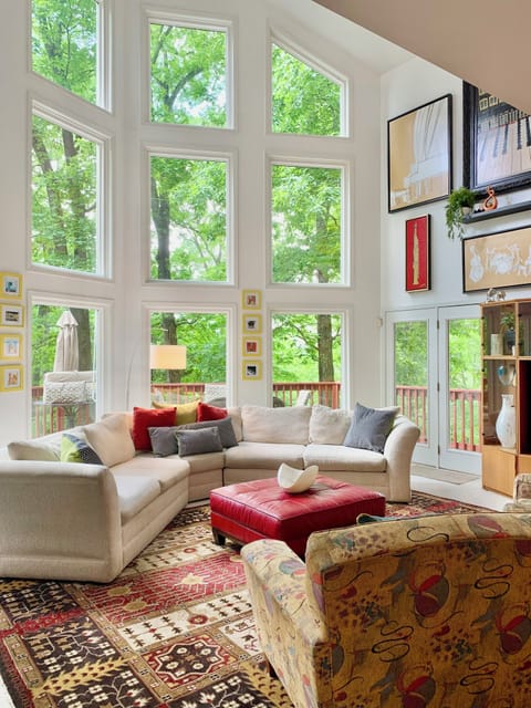 Luxurious living space on the main floor of the home