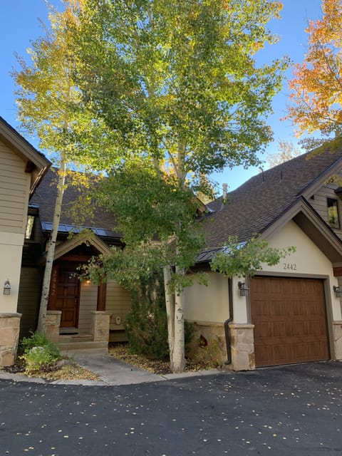 Front of townhome in fall